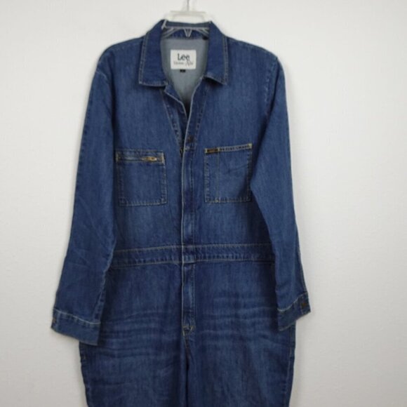 Lee Modern Union Alls Jumpsuit Women's Size XL Coveralls Blue One Piece - Picture 3 of 12